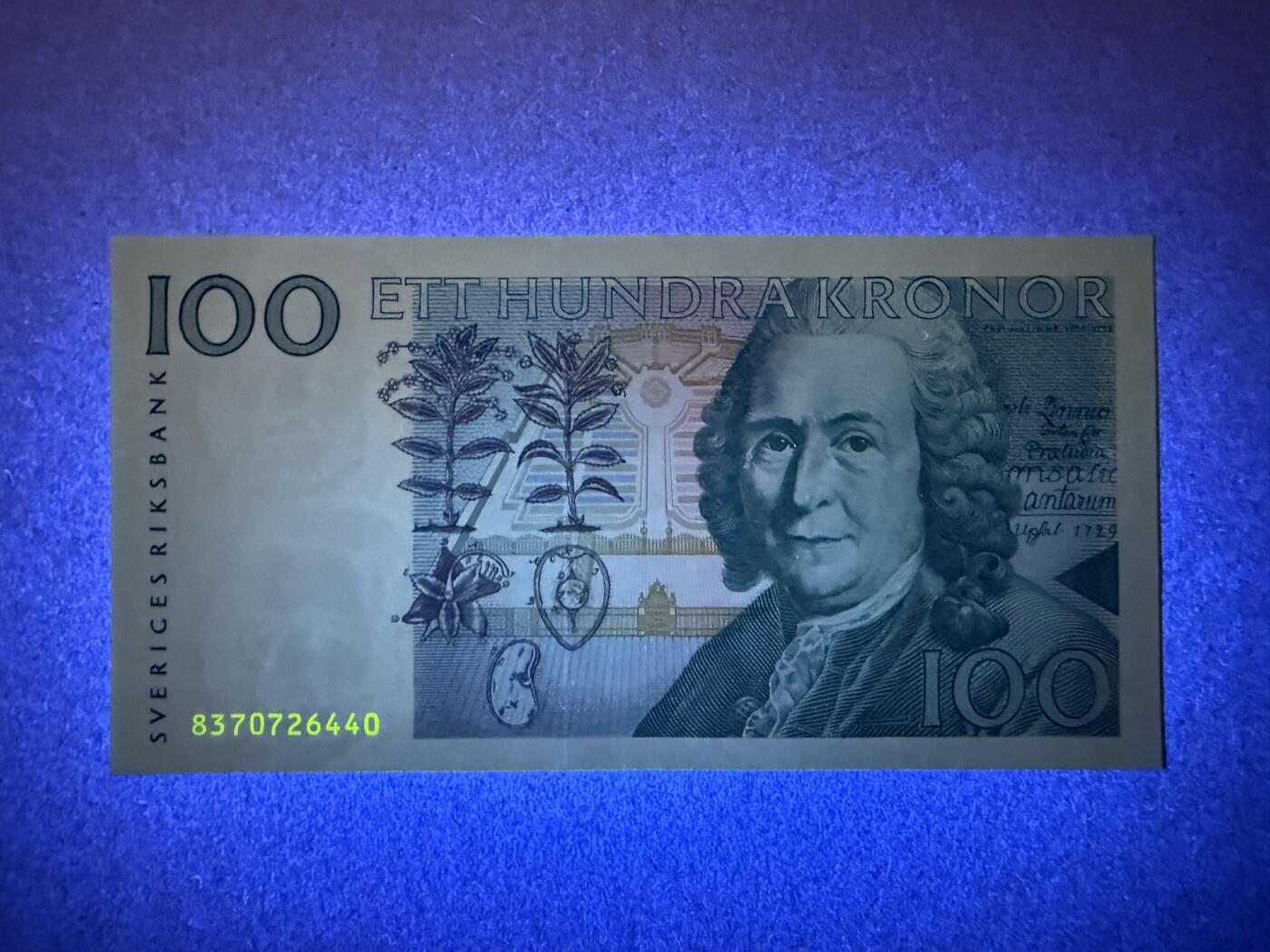《艾美收藏》第219期-11.9周日外币畅拍场 瑞典100克朗 UNC 1998年 初版 瑞典自然科学家林奈