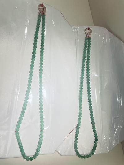 亿嘉拍卖2025年秋季私人典藏拍卖 - 阳绿翡翠珠链两条