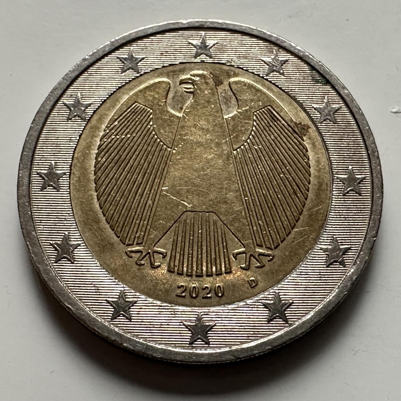 🌹外币初藏🌹🐯2025年第125场  每周二四六晚8️⃣点 接代拍 德国2020年2欧元