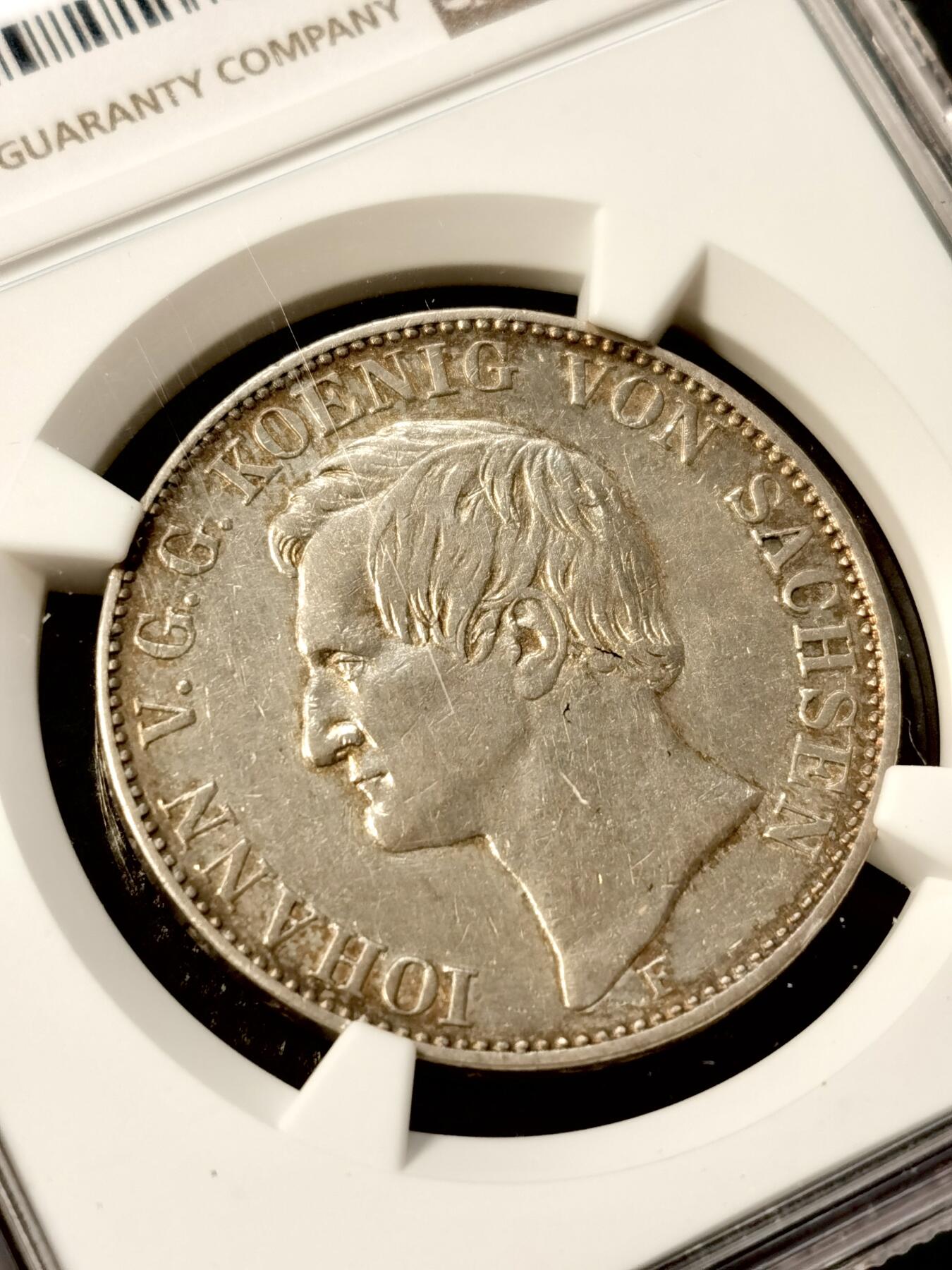 甄臻铺-世界币章拍卖（第38期）立冬小精品场，送拍享返佣金等优惠多多 NGC-AUD 德国1859年萨克森矿业流通1泰勒 矿工人物刻画细致完整