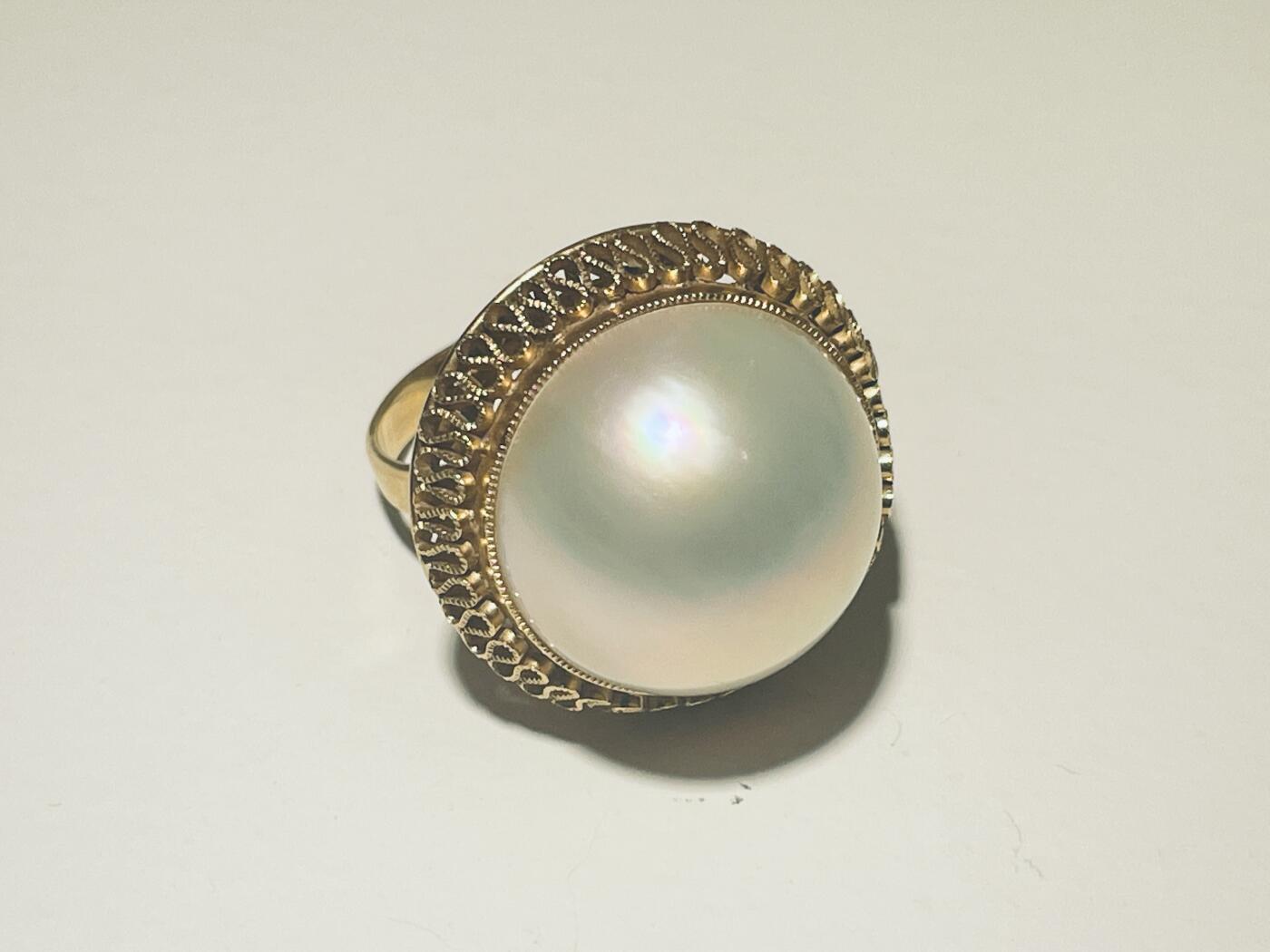 亿嘉拍卖2025年秋季私人典藏拍卖 18k金马背珍珠戒指