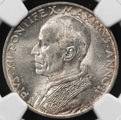 修遠堂世界钱币第九十二期 - NGC MS64 1940年梵蒂冈5里拉银币