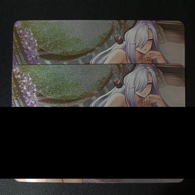 花开卡拍第46期（11月9号周日截拍，品控勿拍!!!拍品不寄存，运费5元，自制卡难免瑕疵，可能存在轻微撞角爆边等出厂瑕疵，品控介意勿拍！） - 原神 艺术卡 申鹤 2张 粗闪