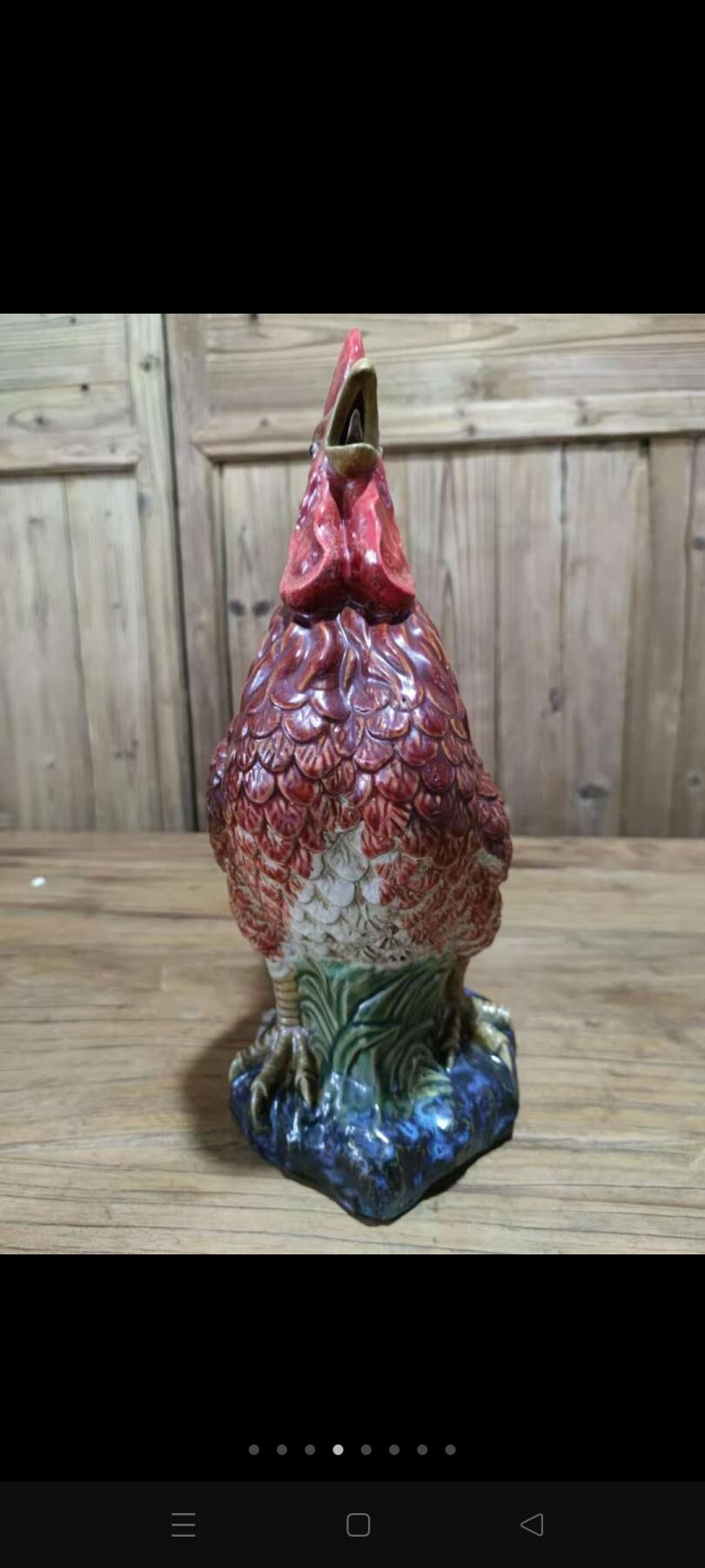 紫砂挂釉大公鸡，吉星高照，大吉大利，鸿运当头。给人带来好运