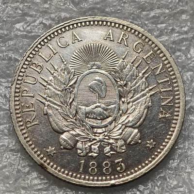 【淘币小摊】限时拍第七百九十五拍  葡属印度爪哇波兰阿根廷专场  满百包邮可预留两周  周一统一发货  - 阿根廷1883年50分银币好品相 km28