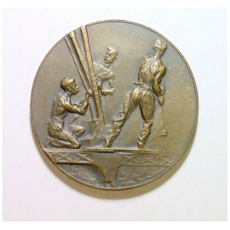 【旋风钱币】11月15日19:00准时开拍 精美欧洲币章、银币银章、第三帝国钱币等 全场包邮！ 法国1889年 埃菲尔铁塔封顶高浮雕精制大铜章 42MM