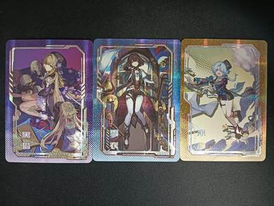 花开卡拍第46期（11月9号周日截拍，品控勿拍!!!拍品不寄存，运费5元，自制卡难免瑕疵，可能存在轻微撞角爆边等出厂瑕疵，品控介意勿拍！） - 墨卡牌 崩铁人物立绘02 1套3张 纱布闪