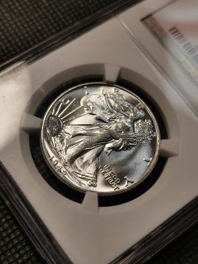 甄臻铺-世界币章拍卖（第38期）立冬小精品场，送拍享返佣金等优惠多多 NGC-MS64 美国1942年行走女神50分银币，满银光好品