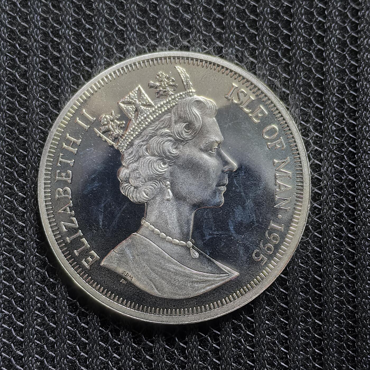 道一币馆币章第一百五十四场 马恩岛1995年二战战斗机系列-福克G.1战斗机1克朗精制银币 28.28g 925s 30000