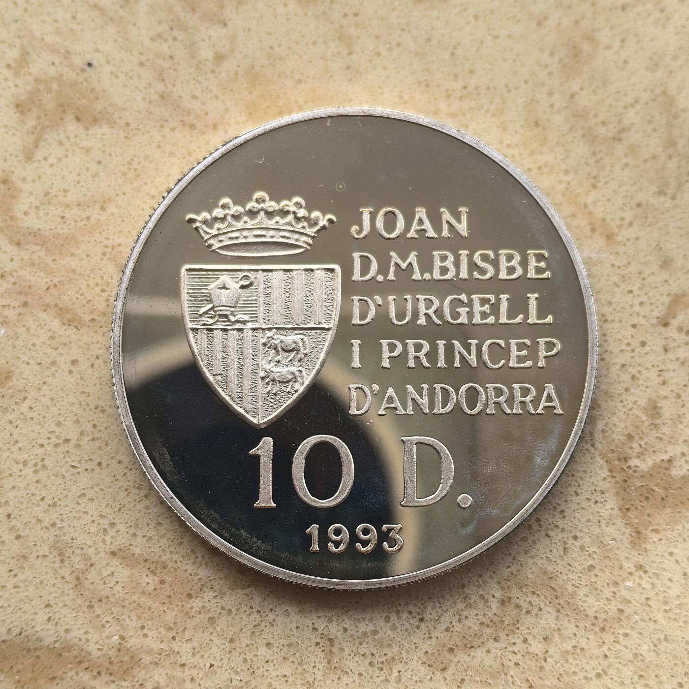 道一币馆币章第一百五十五场 安道尔1993年保护自然环境10第纳尔精制银币  31.47g 925S 15000