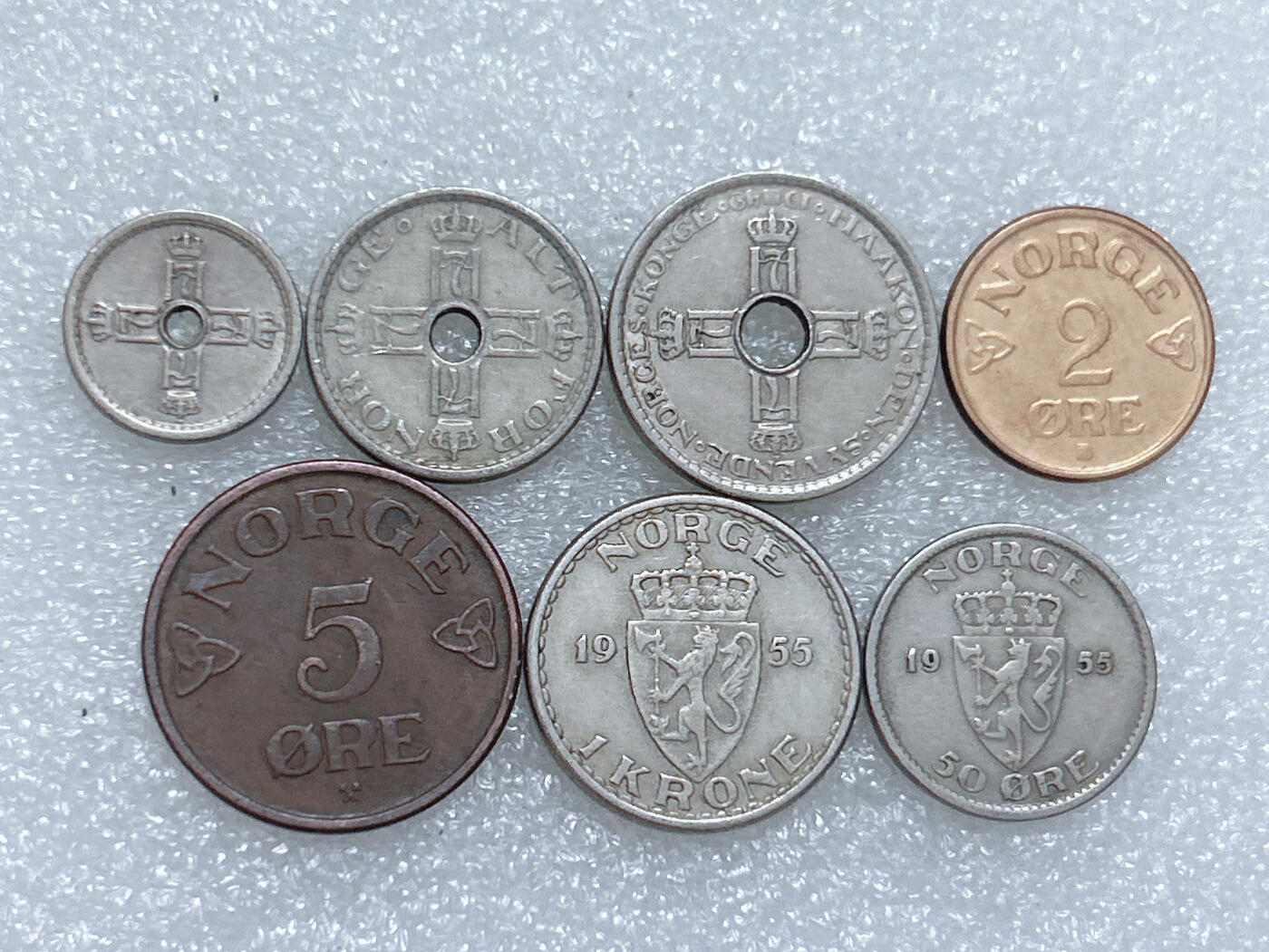 第一海外回流一元起拍收藏 散集专场  第263期 挪威7字版硬币 7枚