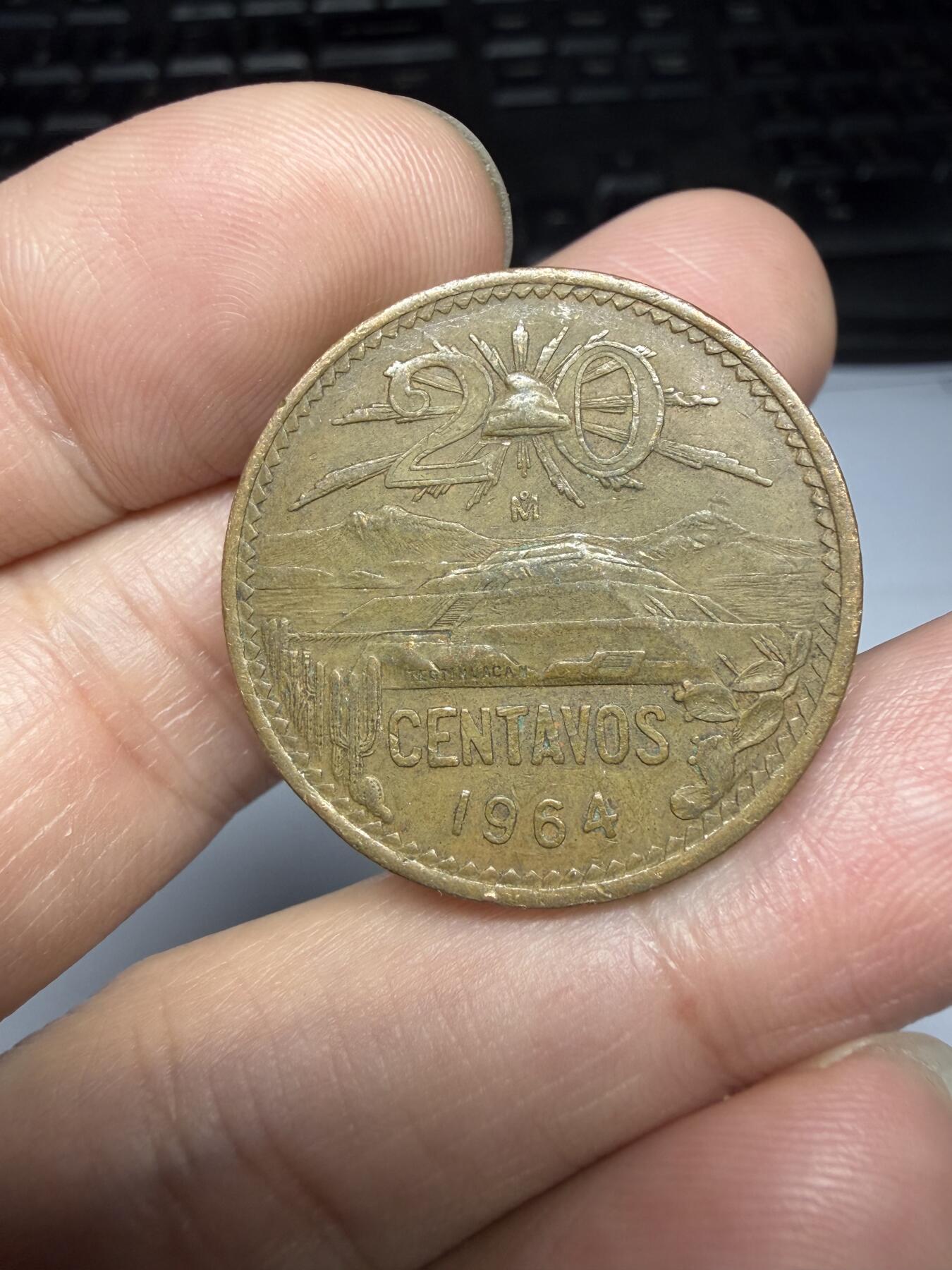 2025年集古藏今外币拍卖第十期-第3场—（总第283拍），可以寄存60天，满160元包邮。 1964年墨西哥20分