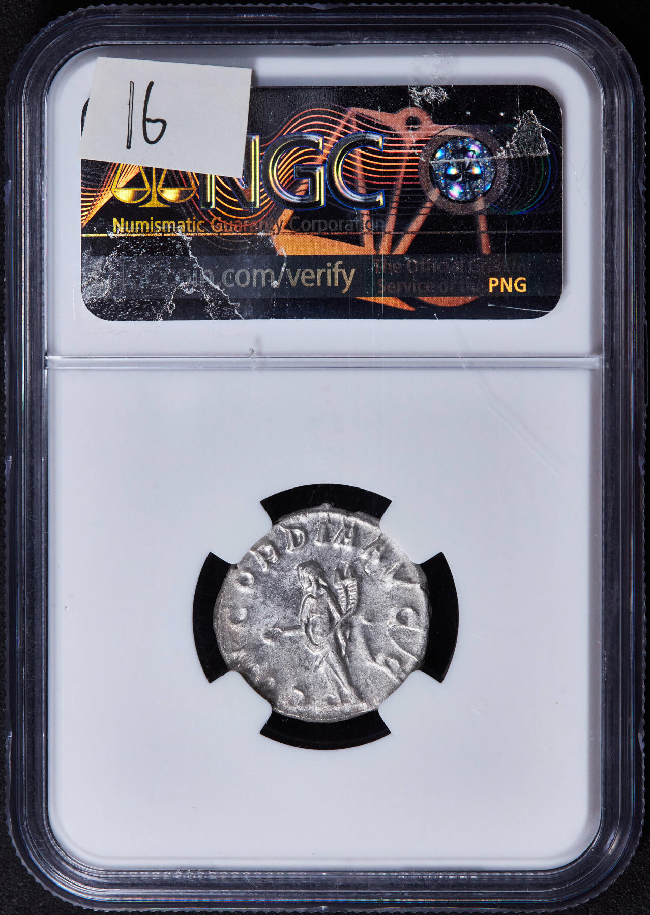 【俄甄集藏】2025年(044)11-12星期三晚 19:30 全场包邮 古罗马帝国公元251-252年沃鲁西安努斯公帝时期双第纳尔谐女神银币，NGC MS(Str 4/5, Sur 4/5)，,罗马造币厂打制，正面沃鲁西安努斯芒冠胸像，币文为“最高统帅，凯撒·沃鲁西安努斯·奥古斯都“；背面和谐女神手持祭盘和丰饶角，币文为“奥古斯都们的和谐”，少见MS美品