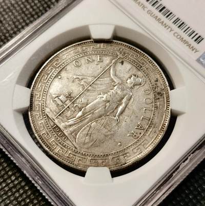 甄臻铺-世界币章拍卖（第38期）立冬小精品场，送拍享返佣金等优惠多多 NGC-XFD，1900B版站洋，n盒严评给了stain污渍，和环境损坏同属97，非常适合清洗再博分