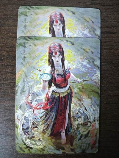 花开卡拍第46期（11月9号周日截拍，品控勿拍!!!拍品不寄存，运费5元，自制卡难免瑕疵，可能存在轻微撞角爆边等出厂瑕疵，品控介意勿拍！） - 燎原卡牌 刷子 妖姬传 走无常 2张 普卡