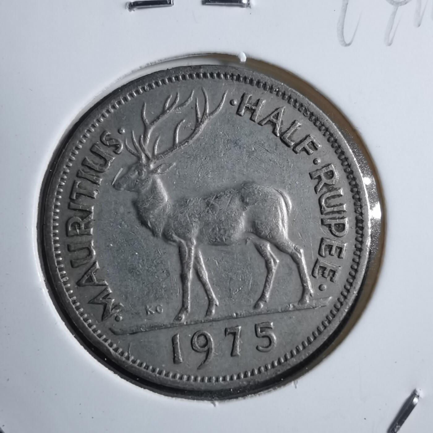 沼泽如烟--第894场 毛里求斯1975年半卢比