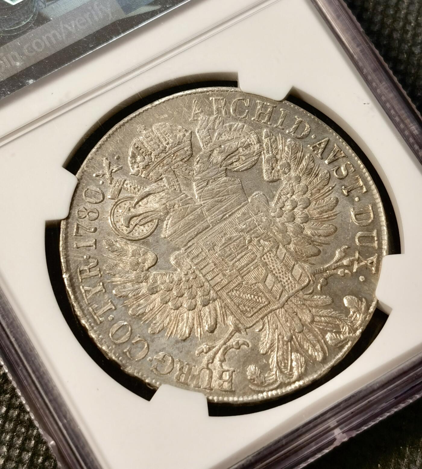 甄臻铺-世界币章拍卖（第38期）立冬小精品场，送拍享返佣金等优惠多多 NGC-UNCD 1780年奥地利大奶妈银币早期版，HAFNER-36a米兰版