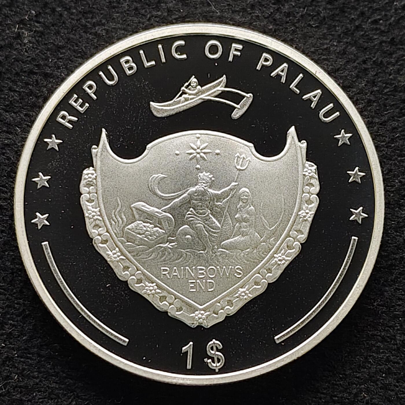 【全场包邮】纯粹捡漏拍476场（免费代拍第13场）调整中 【少见】帕劳2009年1元七大奇迹宙斯神殿彩色精制镀银纪念币-量5000