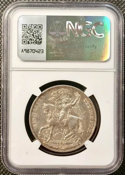 甄臻铺-世界币章拍卖（第38期）立冬小精品场，送拍享返佣金等优惠多多 NGC-AUD 1871年德国萨克森胜利泰勒银币 金色包浆 热门品种 状态还不错