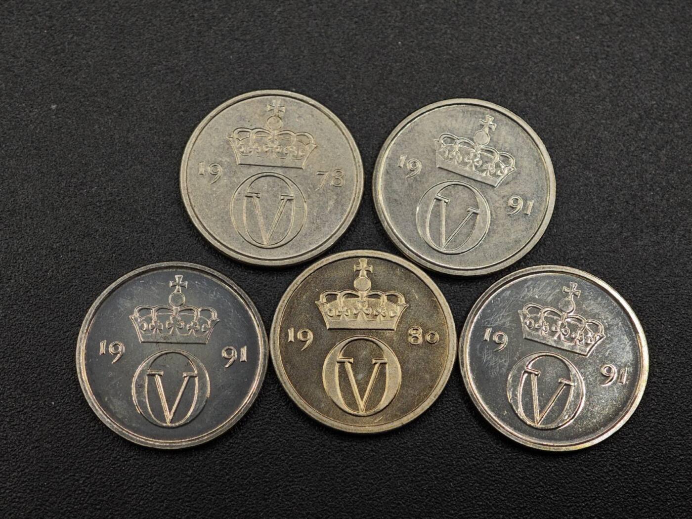 【淘币小摊】实时拍第七百九十一拍   散币纸币套币场   满百包邮可预留二周 每周一统一发货   挪威10欧尔5枚