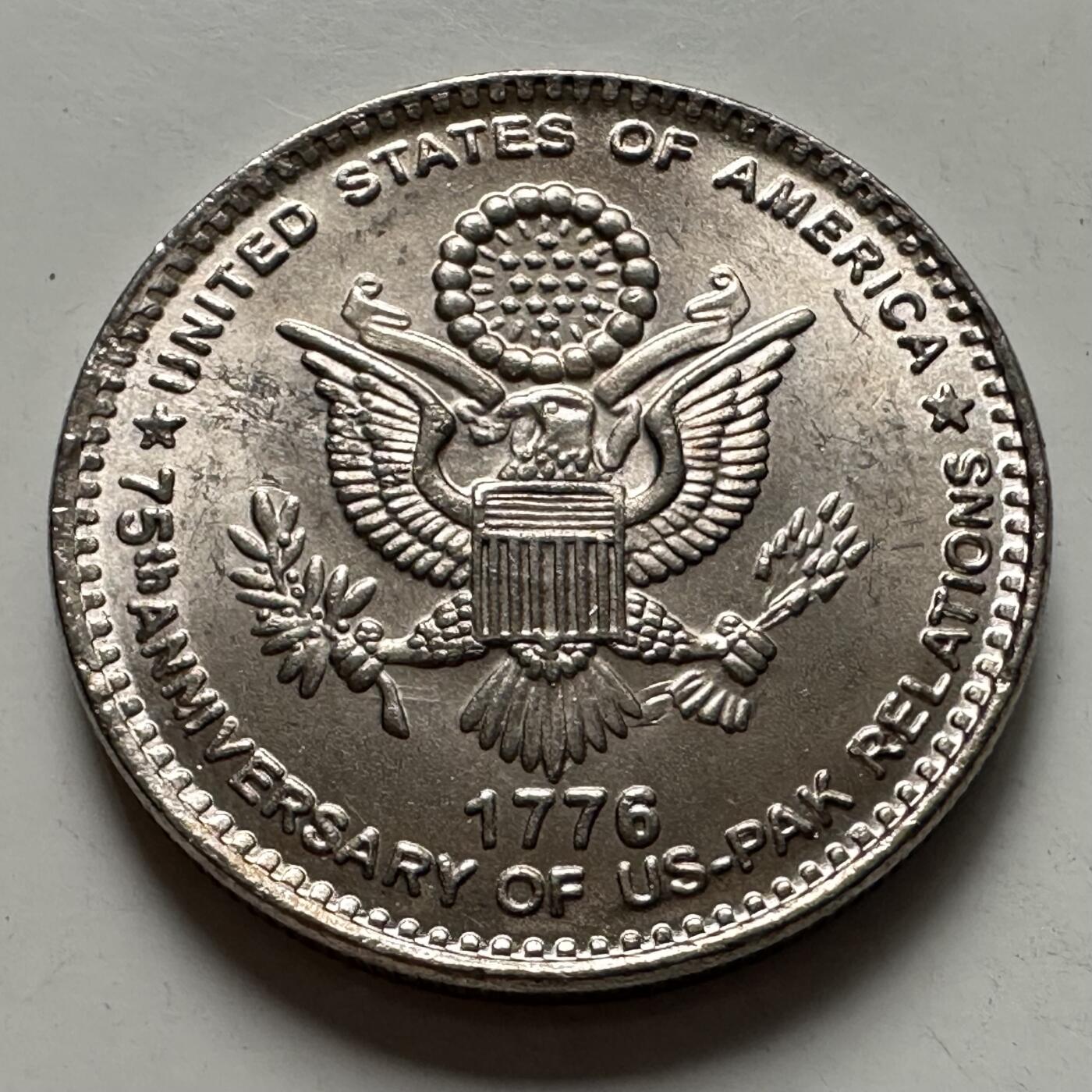 🌹外币初藏🌹🐯2025年第125场  每周二四六晚8️⃣点 接代拍 巴基斯坦2022年美巴建交75周年75卢比纪念币