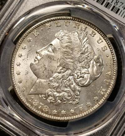 甄臻铺-世界币章拍卖（第38期）立冬小精品场，送拍享返佣金等优惠多多 PCGS-MS63 1878年S版摩根，首发年份，打制极好，PL质感