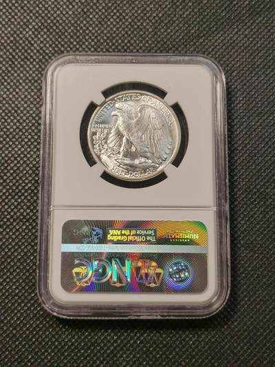 甄臻铺-世界币章拍卖（第38期）立冬小精品场，送拍享返佣金等优惠多多 NGC-MS64 美国1942年行走女神50分银币，满银光好品
