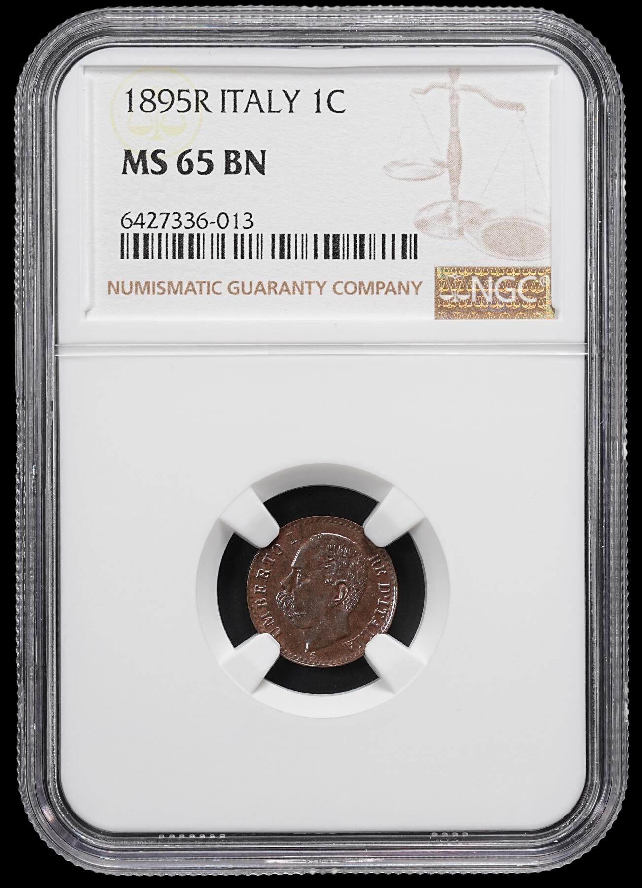 修遠堂世界钱币第九十二期 NGC MS65BN 1895年意大利1分