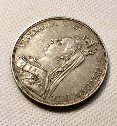 甄臻铺-世界币章拍卖（第38期）立冬小精品场，送拍享返佣金等优惠多多 1887年英国高冠马剑，包浆醇厚MS的品相