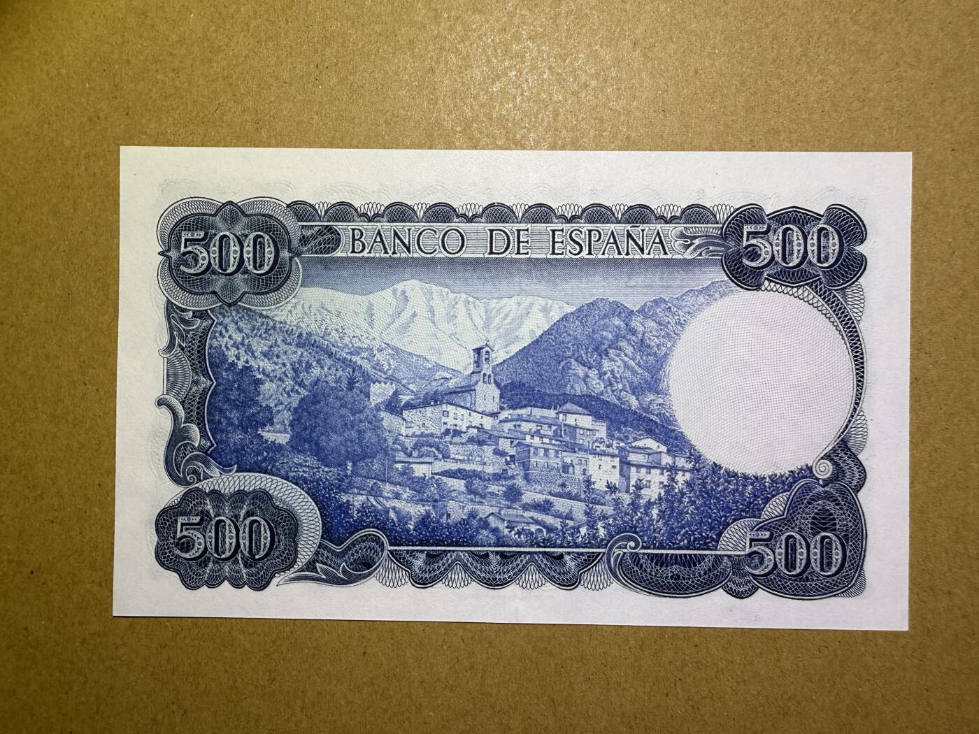 《艾美收藏》第219期-11.9周日外币畅拍场 西班牙500比塞塔 UNC 1971年 西班牙诗人维达格尔 无4