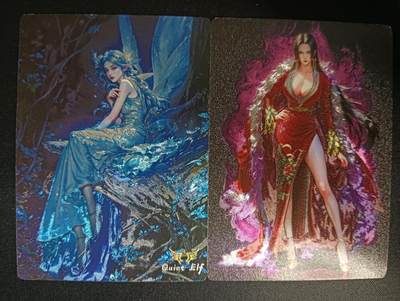 花开卡拍第46期（11月9号周日截拍，品控勿拍!!!拍品不寄存，运费5元，自制卡难免瑕疵，可能存在轻微撞角爆边等出厂瑕疵，品控介意勿拍！） - 奇点 精灵与女帝 2张 粗闪