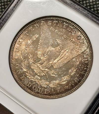 甄臻铺-世界币章拍卖（第38期）立冬小精品场，送拍享返佣金等优惠多多 NGC-MS66 1882年S版摩根，金炫彩包浆，顶级高分，少见年份。参考麦稀奇25年9月底白币成交价2708元