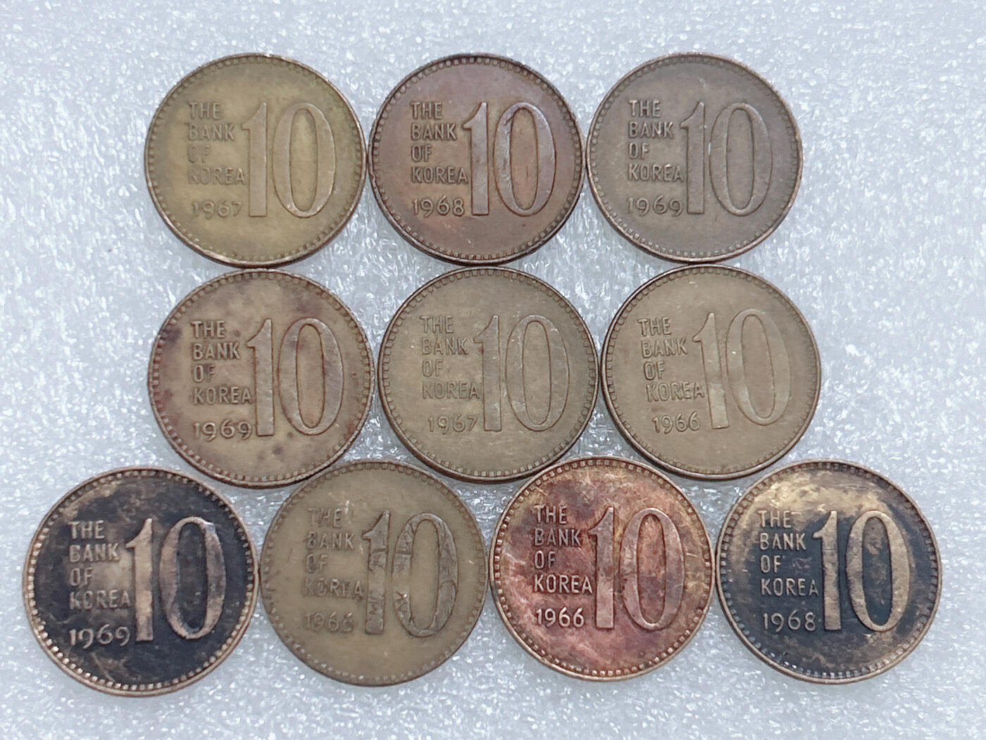 第一海外回流一元起拍收藏 散集专场  第263期 韩国60年代10元铜币 10枚