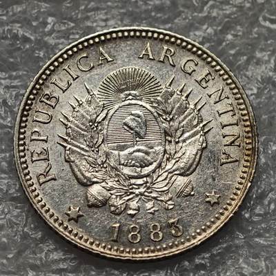 【淘币小摊】限时拍第七百九十五拍  葡属印度爪哇波兰阿根廷专场  满百包邮可预留两周  周一统一发货  - 阿根廷1883年20分银币好品相 km27