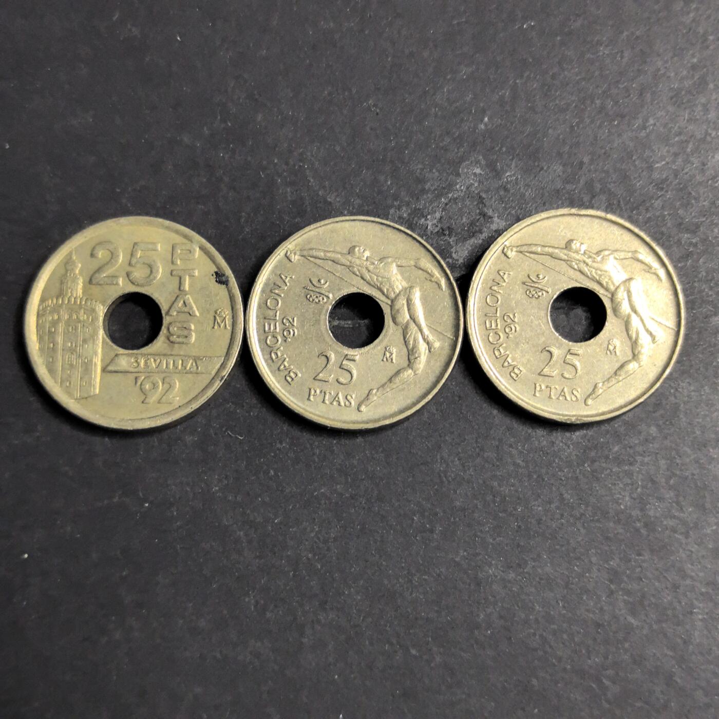 各国硬币第6期 无佣金 西班牙25比赛塔3个