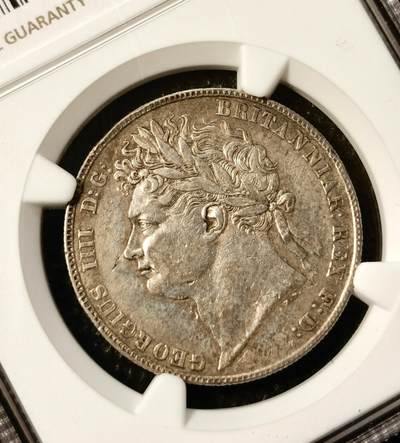 甄臻铺-世界币章拍卖（第38期）立冬小精品场，送拍享返佣金等优惠多多 NGC-AU53 1821年乔治四世半克朗银币 经典的三花半克朗 细节还不错 性价比分数 适合凑个品种