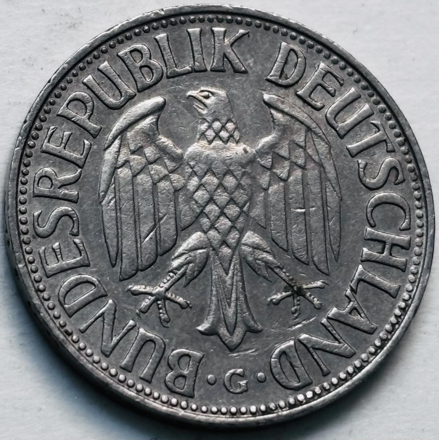 文馨钱币收藏第 279 场，银币，纪念铜章场 长期接收代拍品 1968 年德国 1 马克 G 版