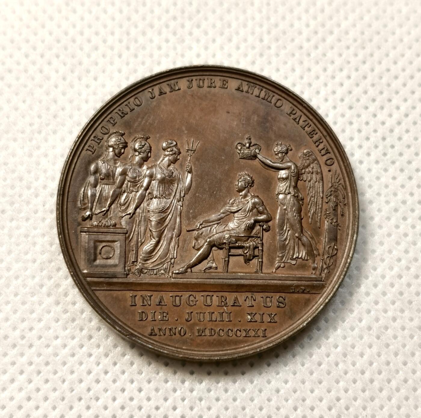 甄臻铺-世界币章拍卖（第38期）立冬小精品场，送拍享返佣金等优惠多多 英国1821年乔治四世加冕铜章 超高浮雕，好品裸章几乎少见