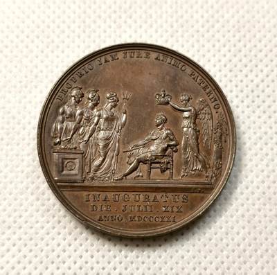 甄臻铺-世界币章拍卖（第38期）立冬小精品场，送拍享返佣金等优惠多多 英国1821年乔治四世加冕铜章 超高浮雕，好品裸章几乎少见