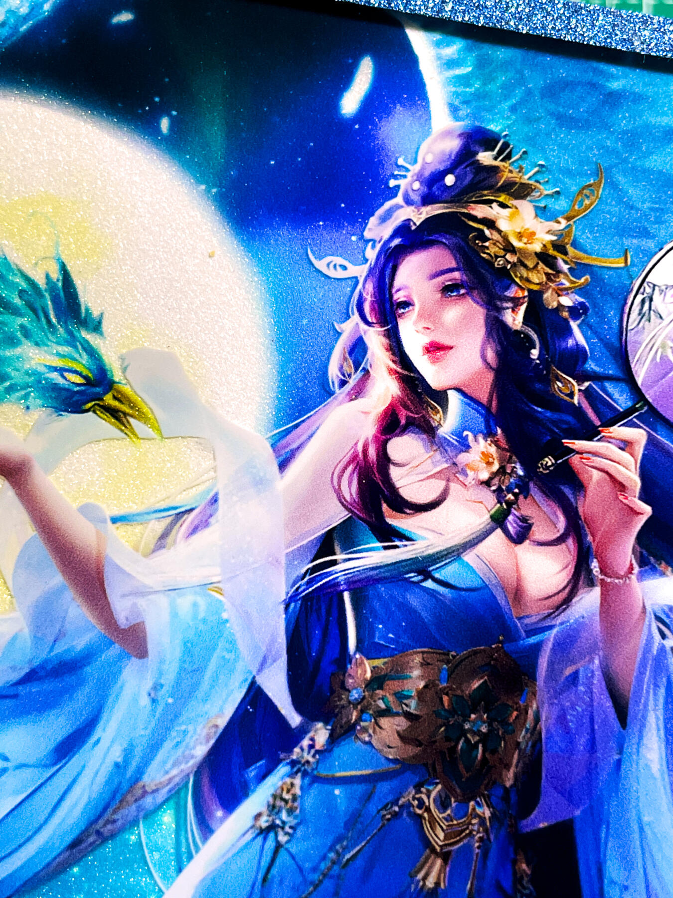 显眼宝36期 11月12日晚21:50截拍 佣金1起 可寄存～ 全网稀有极少流出 趣卡社吴国卷【 99编 步练师】  镜面钻沙色纸 非常漂亮 看细节图 明信片尺寸