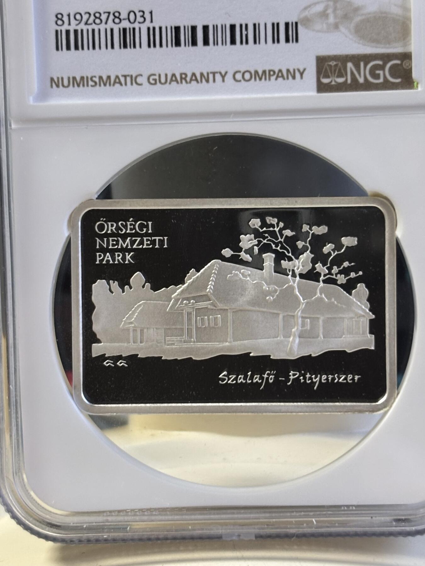 第181期拍卖   获奖匈牙利2010年世界文化遗产奥赛格国家公园银币 NGC PF69，925银，31.46克，发行5000枚，获得克劳斯2012年度人民选择大奖