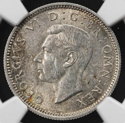 修遠堂世界钱币第九十二期 - NGC MS63 1938年英国6便士银币