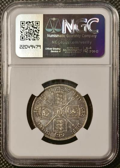 甄臻铺-世界币章拍卖（第38期）立冬小精品场，送拍享返佣金等优惠多多 NGC-UNCD 1887年英国高冠弗洛林2先令，淡紫色包浆