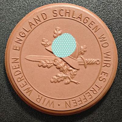 【德藏】世界币章拍卖第152期（拍品征集中~欢迎藏友联系） - 德国攻打非洲陶瓷纪念章 少见品种 直径约：50.8mm；重约：21.1g（原图请联系客服）