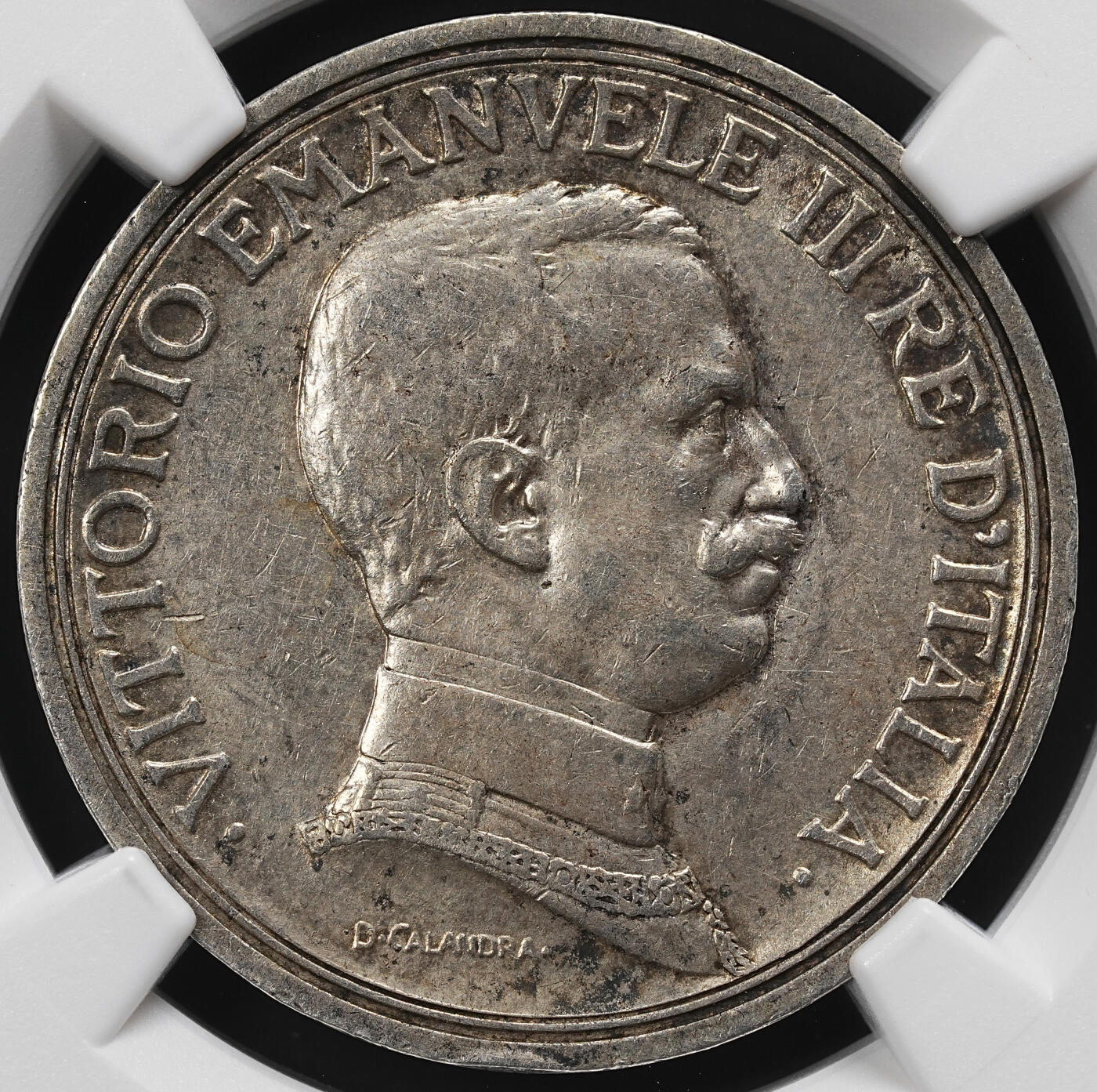 修遠堂世界钱币第九十二期 NGC AU58 1916年意大利马车2里拉银币