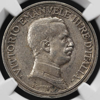 修遠堂世界钱币第九十二期 - NGC AU58 1916年意大利马车2里拉银币