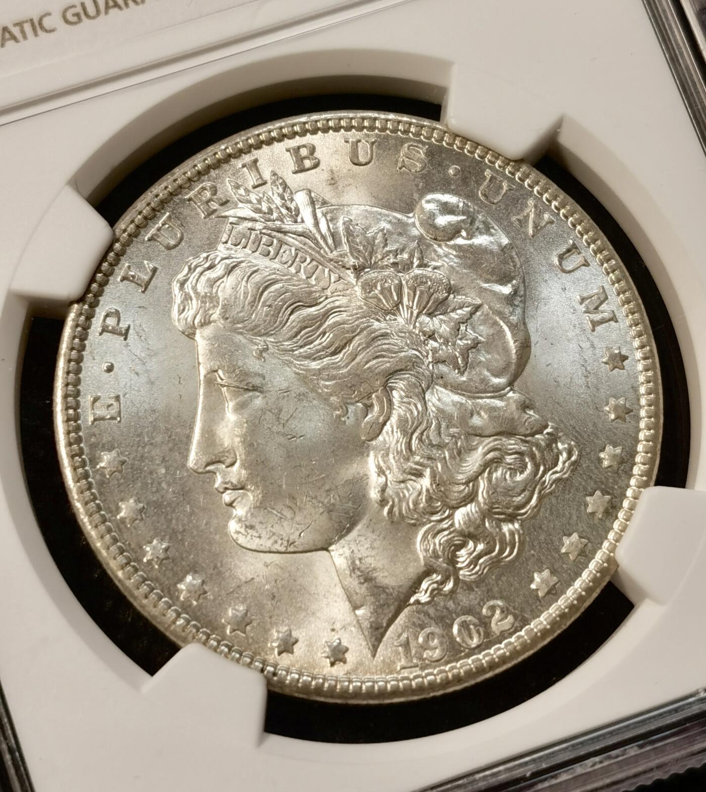 甄臻铺-世界币章拍卖（第38期）立冬小精品场，送拍享返佣金等优惠多多 NGC-MS64 美国1902年O版摩根一元银币