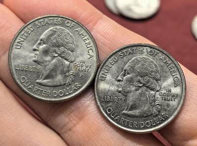 南宋泉阁俄币 外币 国币 专场第十八期 【送拍无额外佣金】 - 美国 路易斯安那州与北卡罗莱纳州25美分州币一对两枚 好品