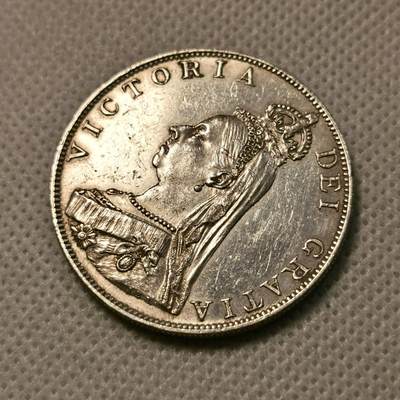 甄臻铺-世界币章拍卖（第38期）立冬小精品场，送拍享返佣金等优惠多多 1887年英国高冠双弗洛林，罗马字体版