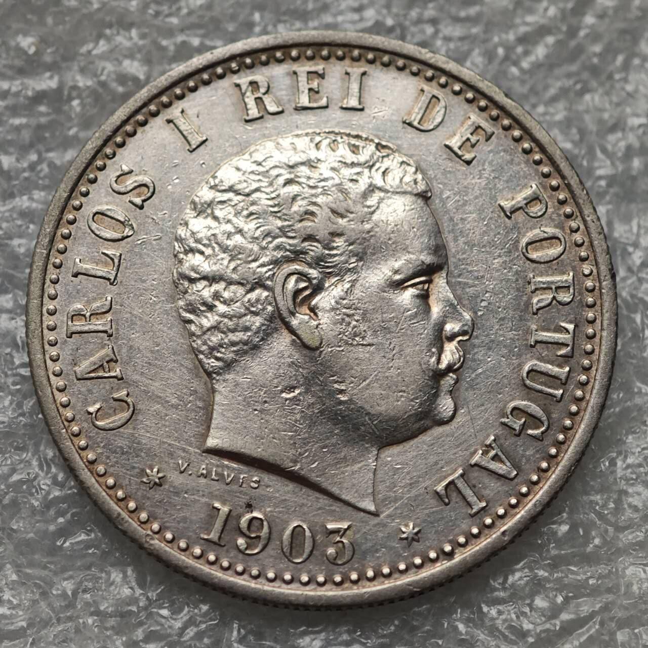 【淘币小摊】限时拍第七百九十五拍  葡属印度爪哇波兰阿根廷专场  满百包邮可预留两周  周一统一发货  葡属印度1903年1卢比银币 km17